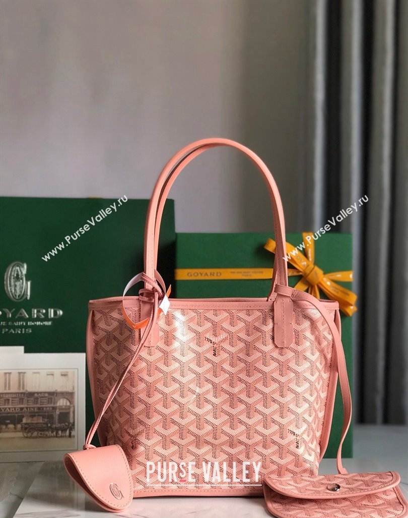 Goyard Anjou Mini Tote bag with Y Print Powder Pink 2024 020660 (nana-24103047)