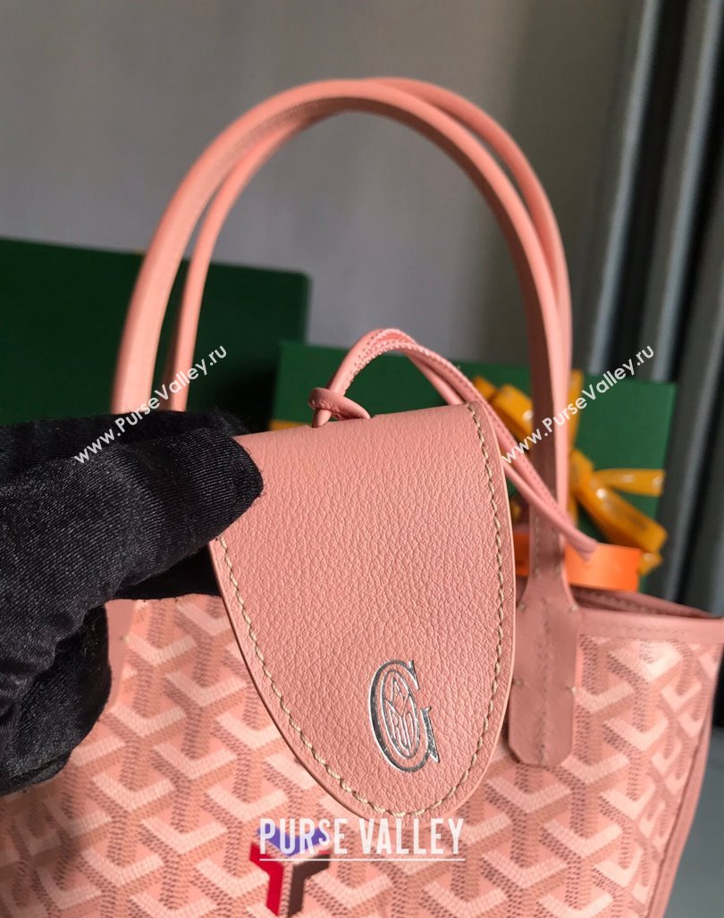 Goyard Anjou Mini Tote bag with Y Print Powder Pink 2024 020660 (nana-24103047)