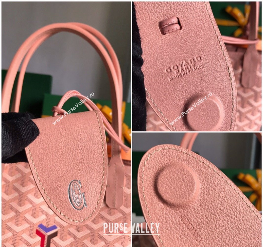 Goyard Anjou Mini Tote bag with Y Print Powder Pink 2024 020660 (nana-24103047)