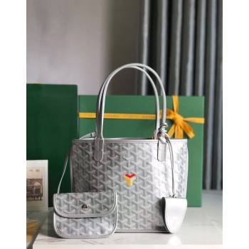 Goyard Anjou Mini Tote bag with Y Print Space Silver 2024 020660 (nana-24103048)