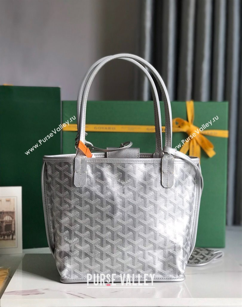 Goyard Anjou Mini Tote bag with Y Print Space Silver 2024 020660 (nana-24103048)