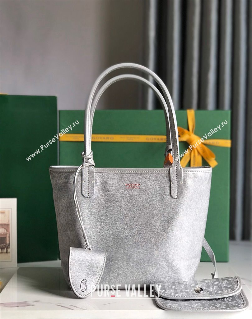 Goyard Anjou Mini Tote bag with Y Print Space Silver 2024 020660 (nana-24103048)