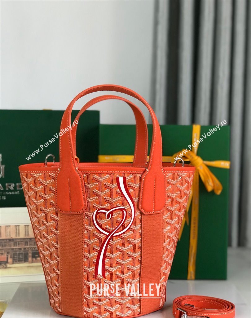 Goyard Belharra Tote bag with Web Heart Orange 2024 120230 (nana-24103061)