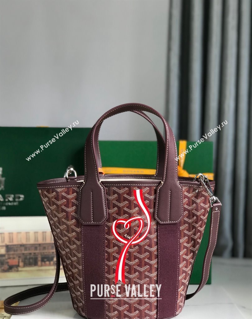 Goyard Belharra Tote bag with Web Heart Burgundy 2024 120230 (nana-24103062)