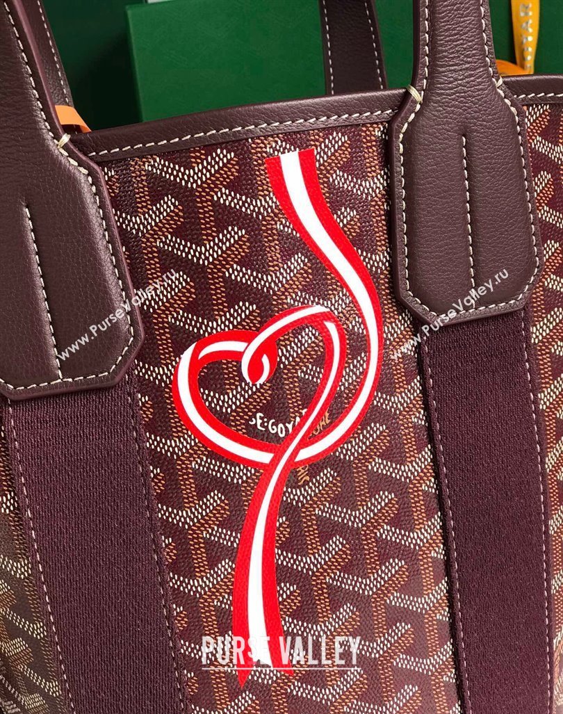 Goyard Belharra Tote bag with Web Heart Burgundy 2024 120230 (nana-24103062)