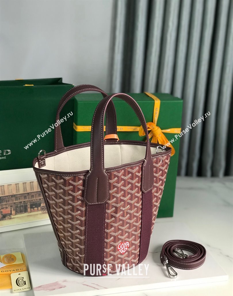 Goyard Belharra Tote bag with Heart Print Burgundy 2024 120230 (nana-24103063)