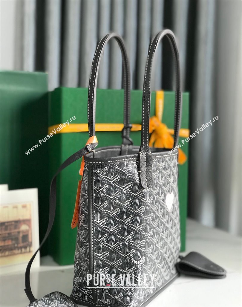 Goyard Anjou Mini Tote bag with Heart Print Grey 2024 020660 (nana-24103050)