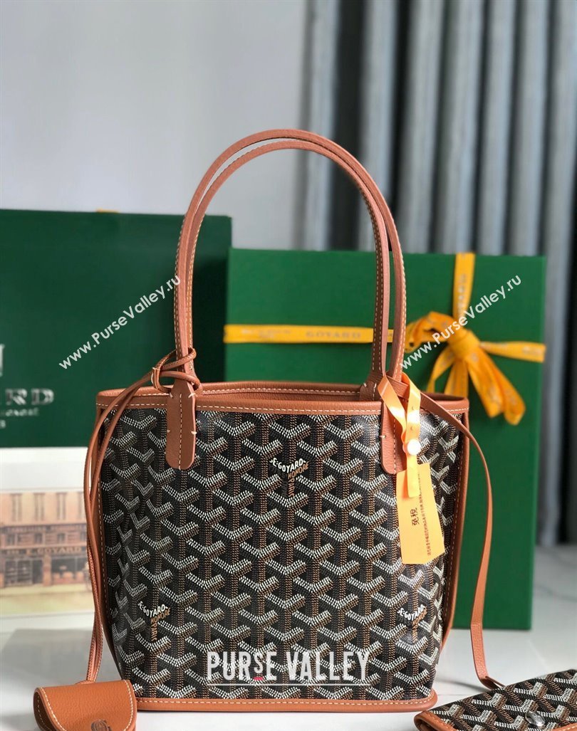 Goyard Anjou Mini Tote bag with Heart Print Brown 2024 020660 (nana-24103051)