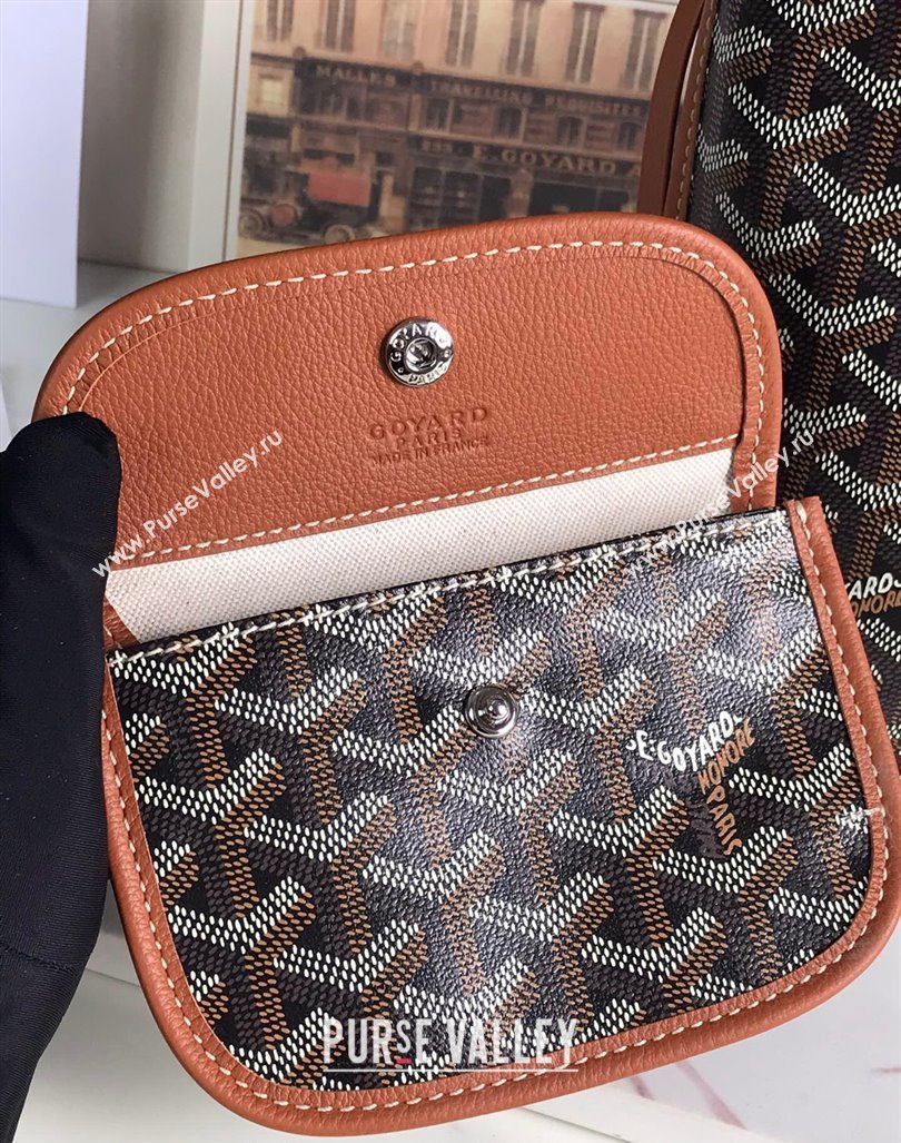 Goyard Anjou Mini Tote bag with Heart Print Brown 2024 020660 (nana-24103051)