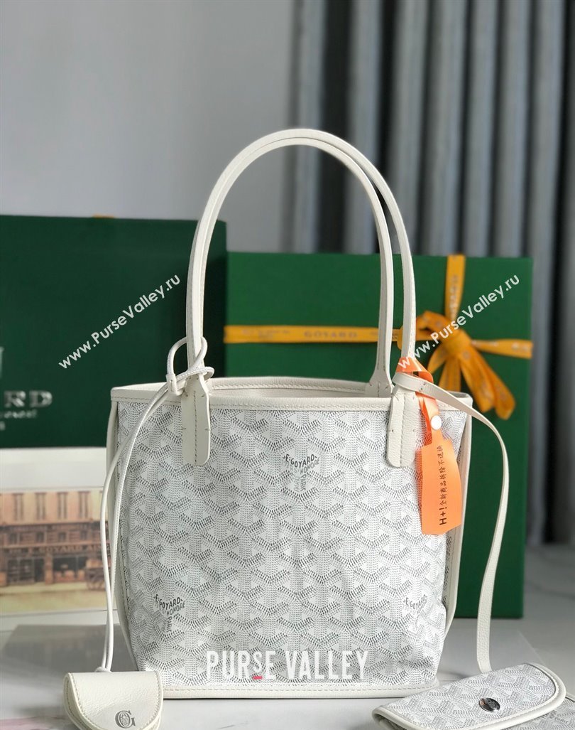 Goyard Anjou Mini Tote bag with Heart Print White/Pink 2024 020660 (nana-24103053)