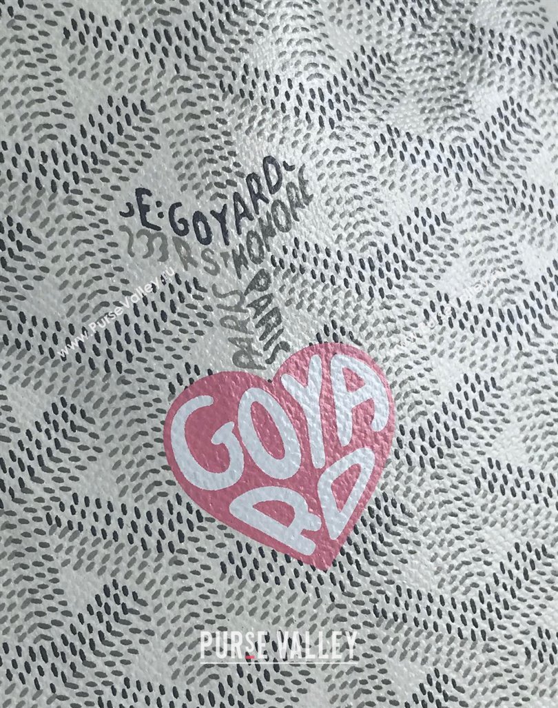 Goyard Anjou Mini Tote bag with Heart Print White/Pink 2024 020660 (nana-24103053)