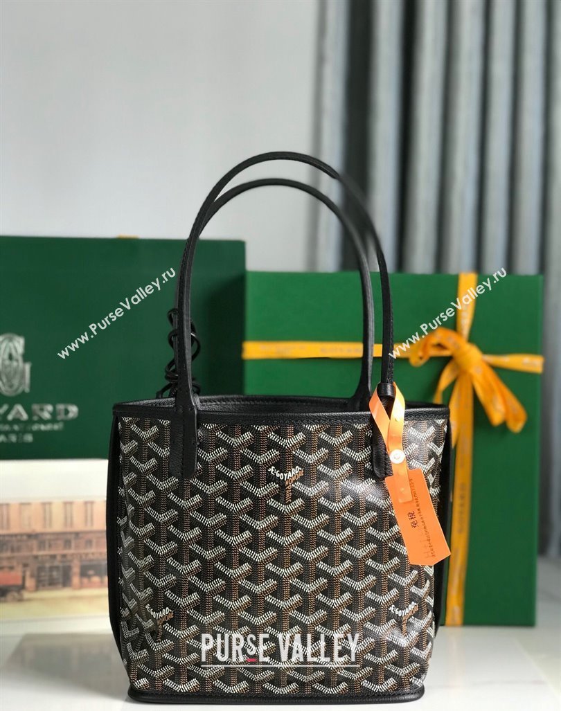 Goyard Anjou Mini Tote bag with Heart Print Black 2024 020660 (nana-24103054)