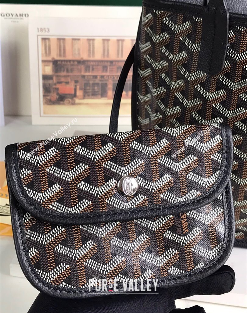 Goyard Anjou Mini Tote bag with Heart Print Black 2024 020660 (nana-24103054)