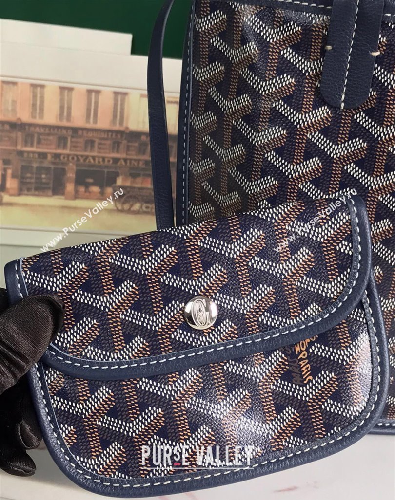 Goyard Anjou Mini Tote bag with Heart Print Navy Blue 2024 020660 (nana-24103055)