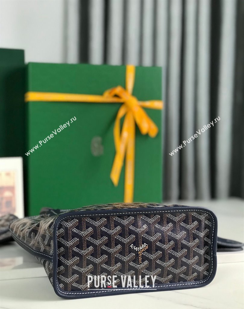 Goyard Anjou Mini Tote bag with Heart Print Navy Blue 2024 020660 (nana-24103055)