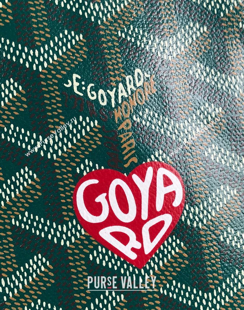 Goyard Anjou Mini Tote bag with Heart Print Green 2024 020660 (nana-24103056)