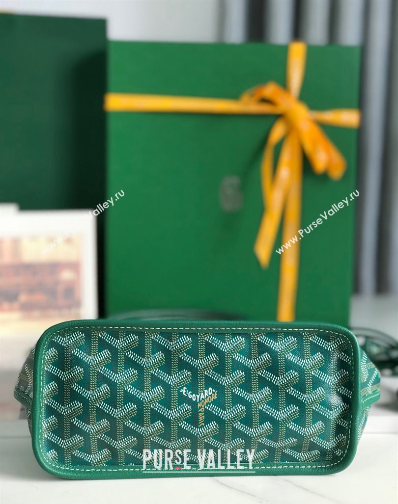 Goyard Anjou Mini Tote bag with Heart Print Green 2024 020660 (nana-24103056)