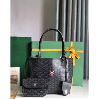 Goyard Anjou Mini Tote bag with Y Print Dark Black 2024 020660 (nana-24103044)