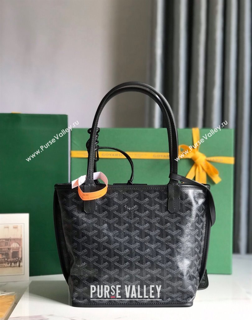 Goyard Anjou Mini Tote bag with Y Print Dark Black 2024 020660 (nana-24103044)