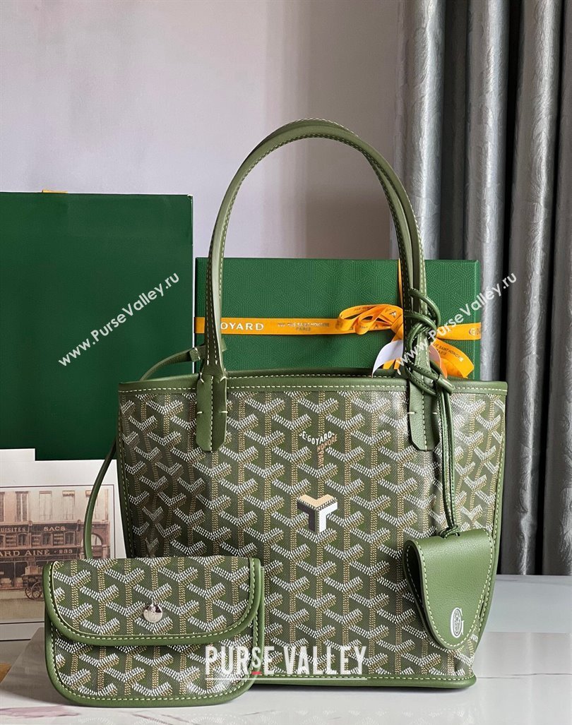 Goyard Anjou Mini Tote bag with Y Print Avocado Green 2024 020660 (nana-24103045)