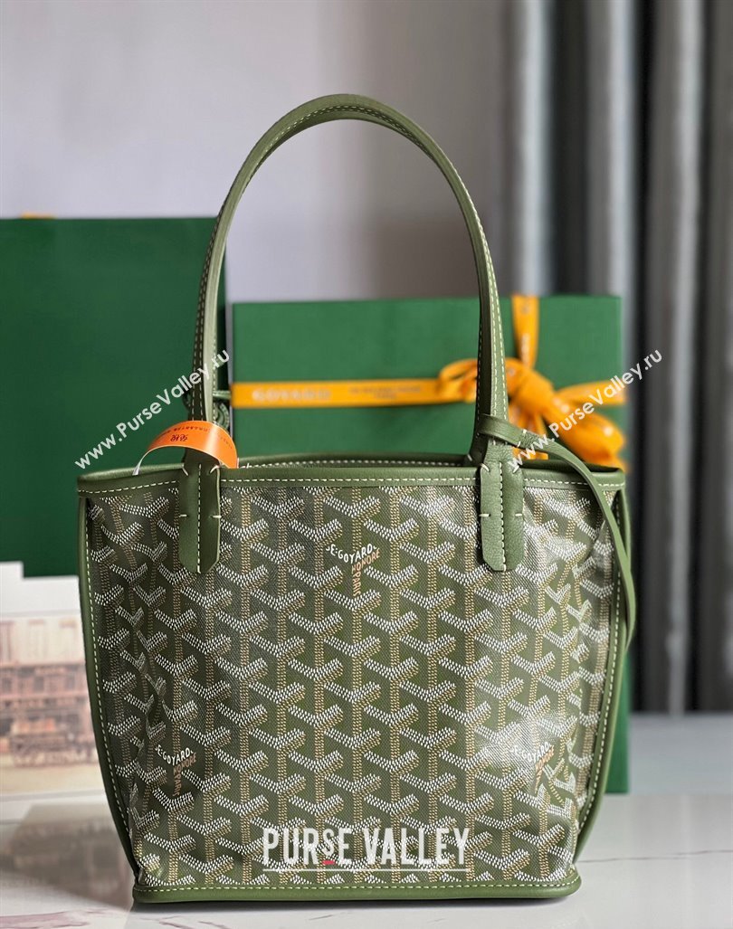 Goyard Anjou Mini Tote bag with Y Print Avocado Green 2024 020660 (nana-24103045)