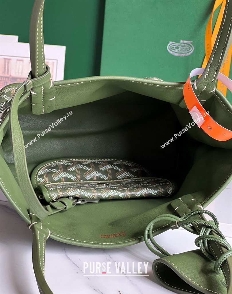 Goyard Anjou Mini Tote bag with Y Print Avocado Green 2024 020660 (nana-24103045)