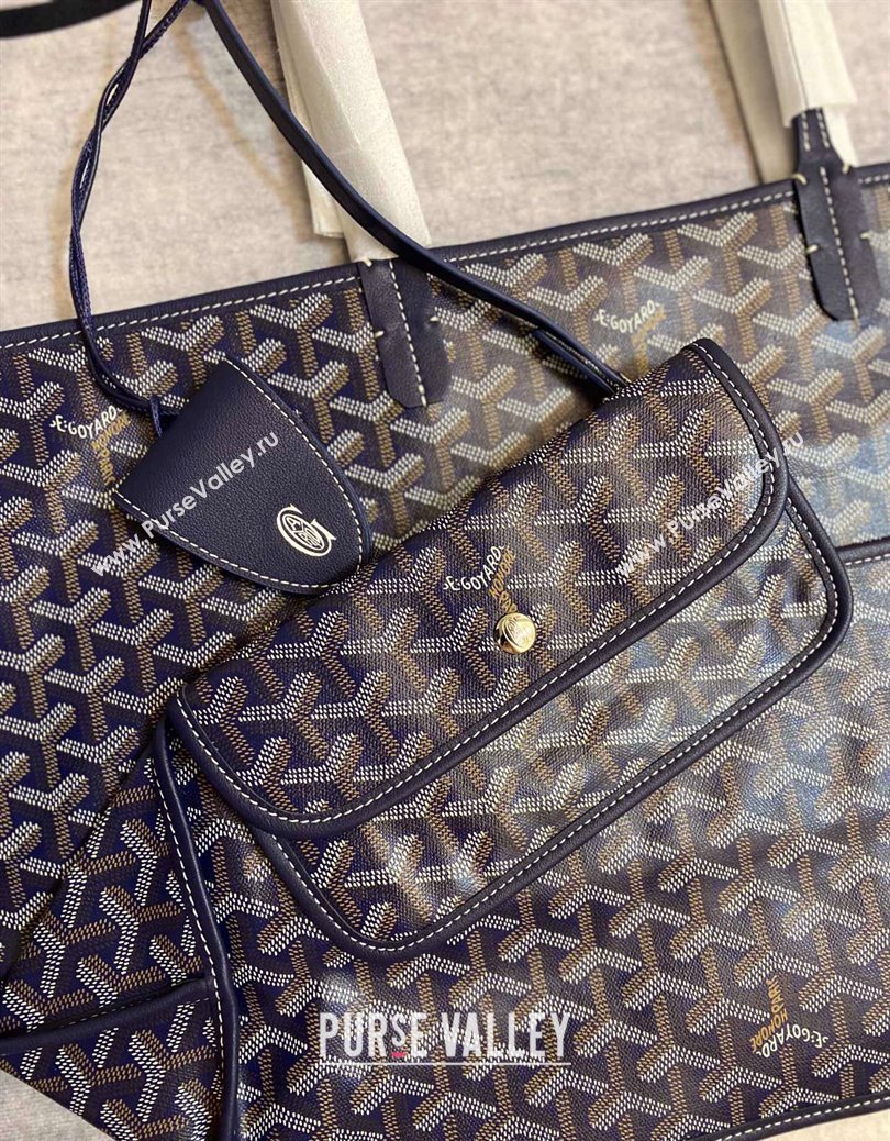 Goyard Reversible Anjou PM Tote Bag Navy Blue 2024 1216 (ZHANG-241216028)