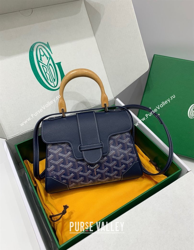 Goyard Saigon Souple Mini Top Handle Bag Navy Blue 2024 GY8005 (ZHANG-241216042)