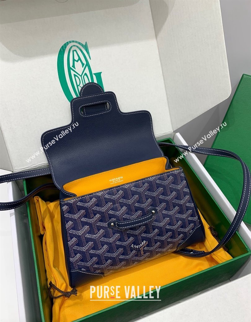 Goyard Saigon Souple Mini Top Handle Bag Navy Blue 2024 GY8005 (ZHANG-241216042)