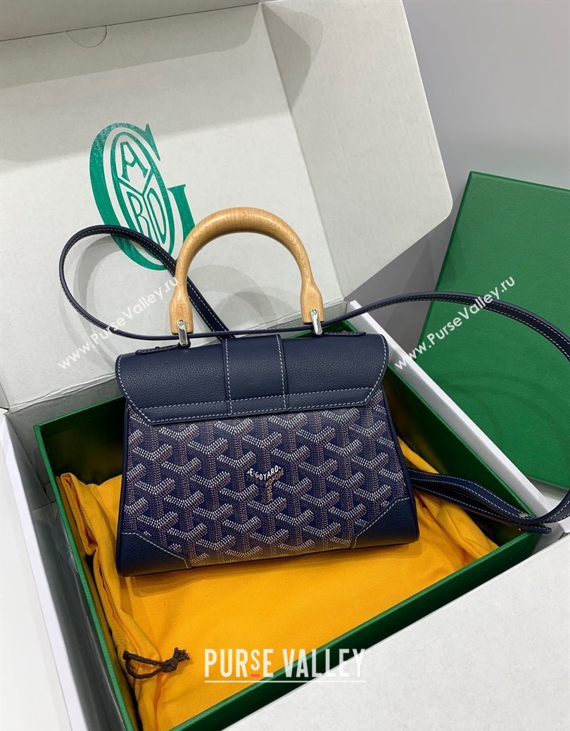 Goyard Saigon Souple Mini Top Handle Bag Navy Blue 2024 GY8005 (ZHANG-241216042)