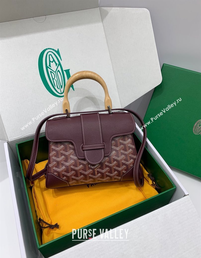 Goyard Saigon Souple Mini Top Handle Bag Burgundy 2024 GY8005 (ZHANG-241216048)