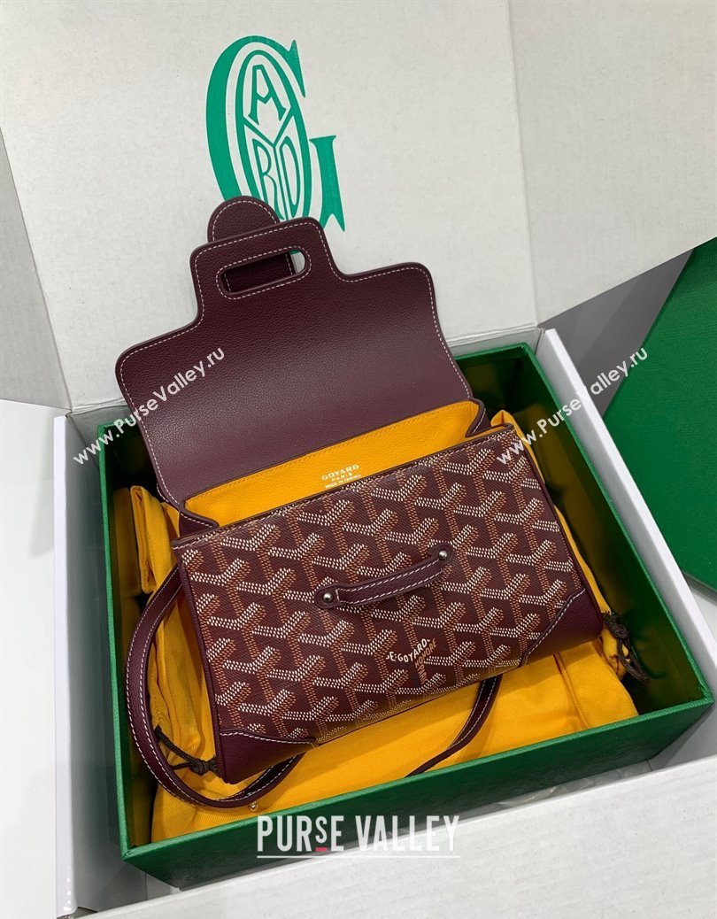 Goyard Saigon Souple Mini Top Handle Bag Burgundy 2024 GY8005 (ZHANG-241216048)