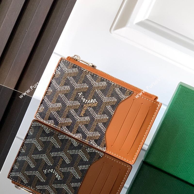 Goyard Bourbon Zipped Card holders Wallet Brown 2025 GY3321 (ZHANG-250121070)