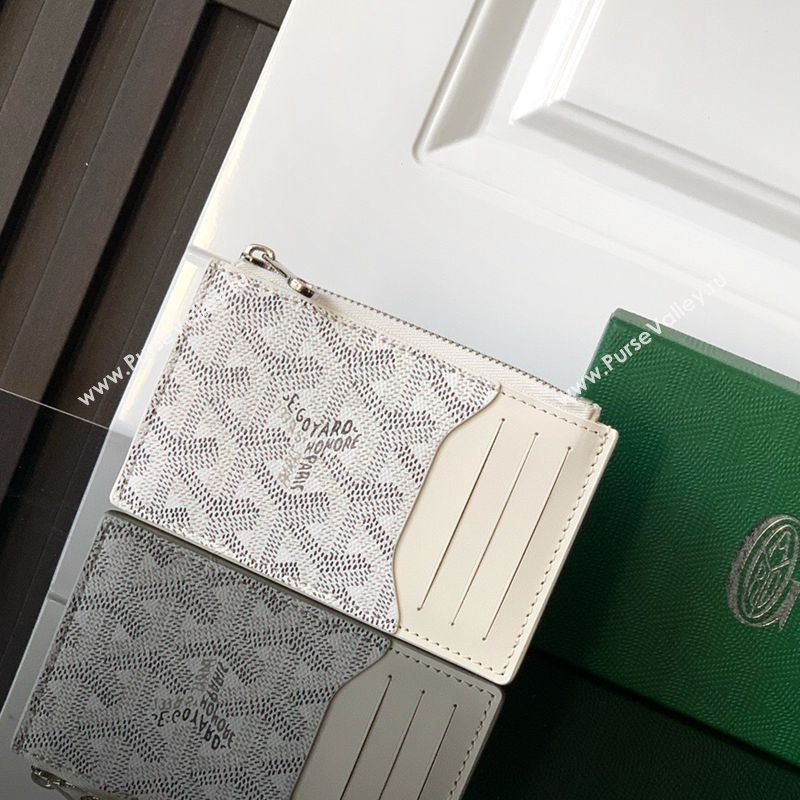Goyard Bourbon Zipped Card holders Wallet White 2025 GY3321 (ZHANG-250121061)