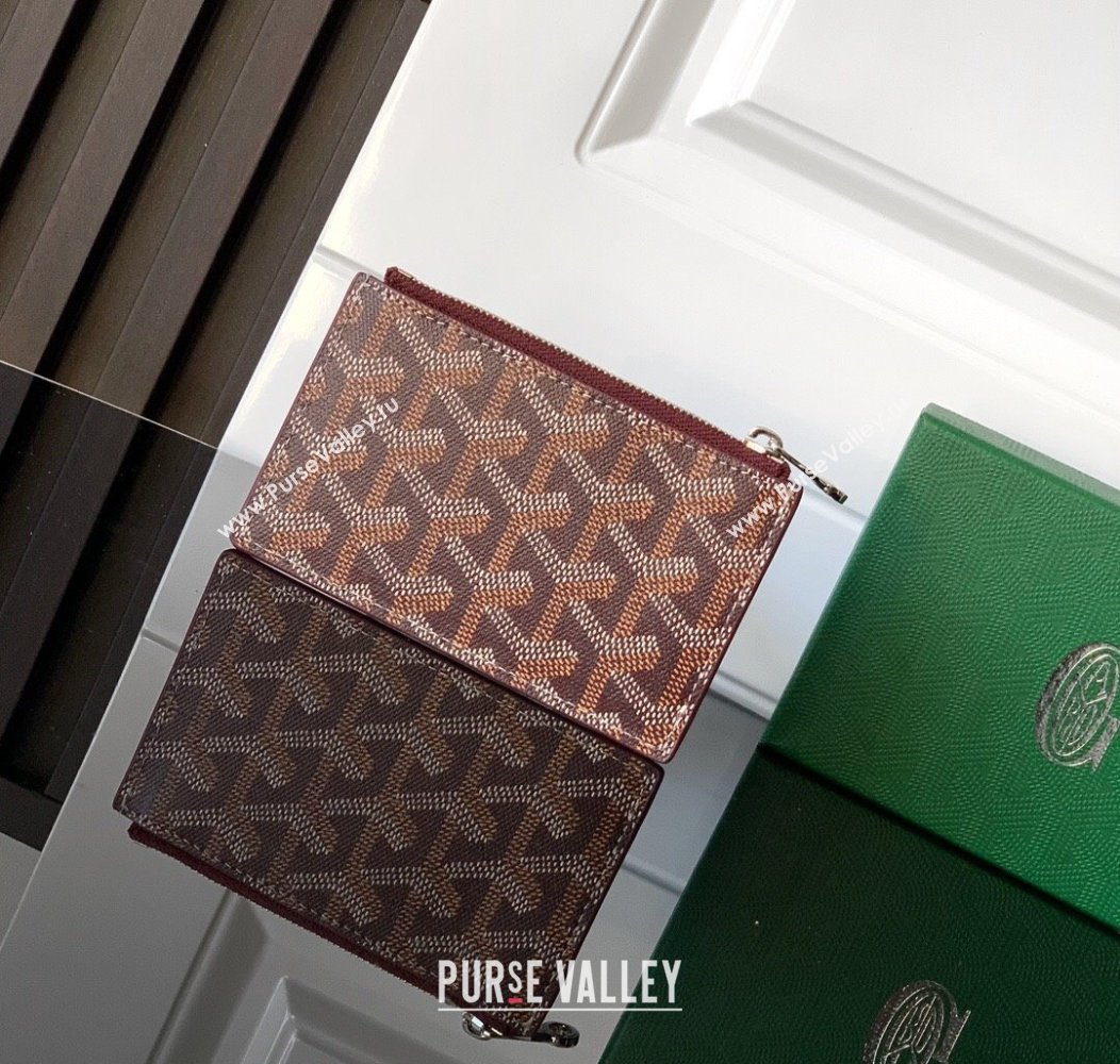 Goyard Bourbon Zipped Card holders Wallet Burgundy 2025 GY3321 (ZHANG-250121062)