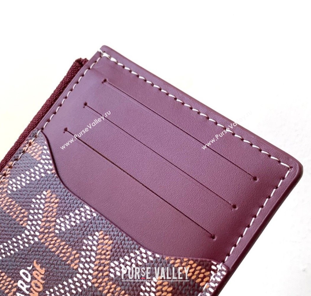 Goyard Bourbon Zipped Card holders Wallet Burgundy 2025 GY3321 (ZHANG-250121062)