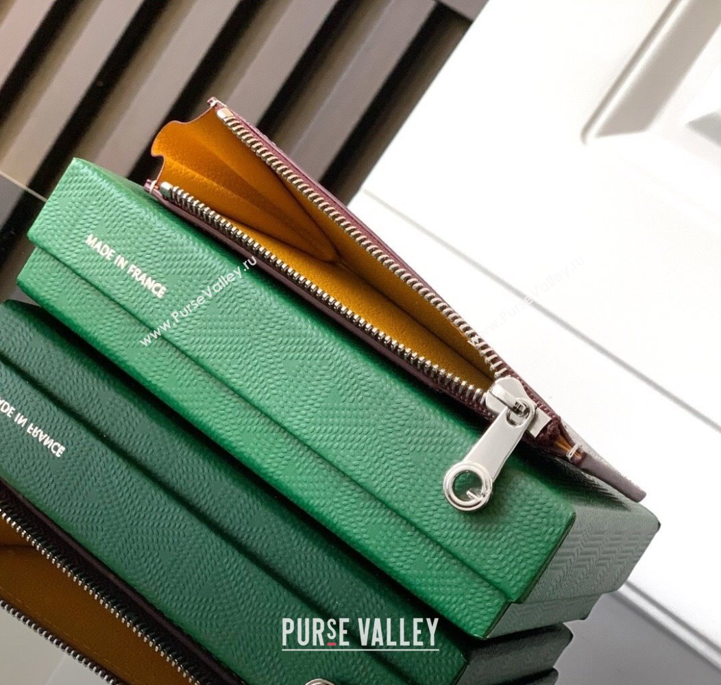 Goyard Bourbon Zipped Card holders Wallet Burgundy 2025 GY3321 (ZHANG-250121062)