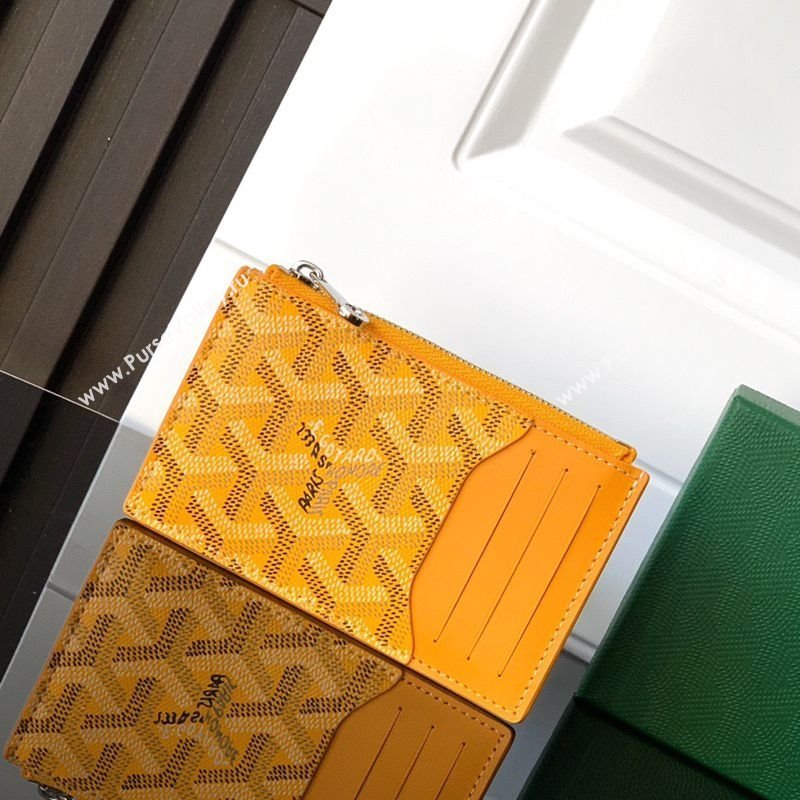 Goyard Bourbon Zipped Card holders Wallet Yellow 2025 GY3321 (ZHANG-250121063)
