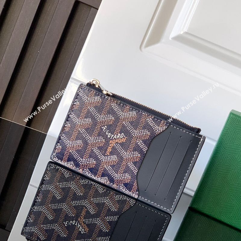 Goyard Bourbon Zipped Card holders Wallet Navy Blue 2025 GY3321 (ZHANG-250121064)