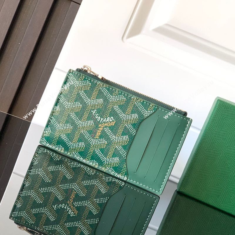 Goyard Bourbon Zipped Card holders Wallet Green 2025 GY3321 (ZHANG-250121065)