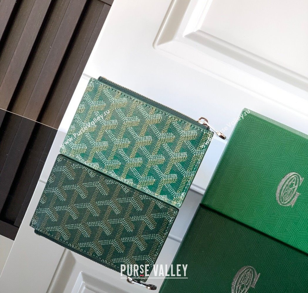 Goyard Bourbon Zipped Card holders Wallet Green 2025 GY3321 (ZHANG-250121065)