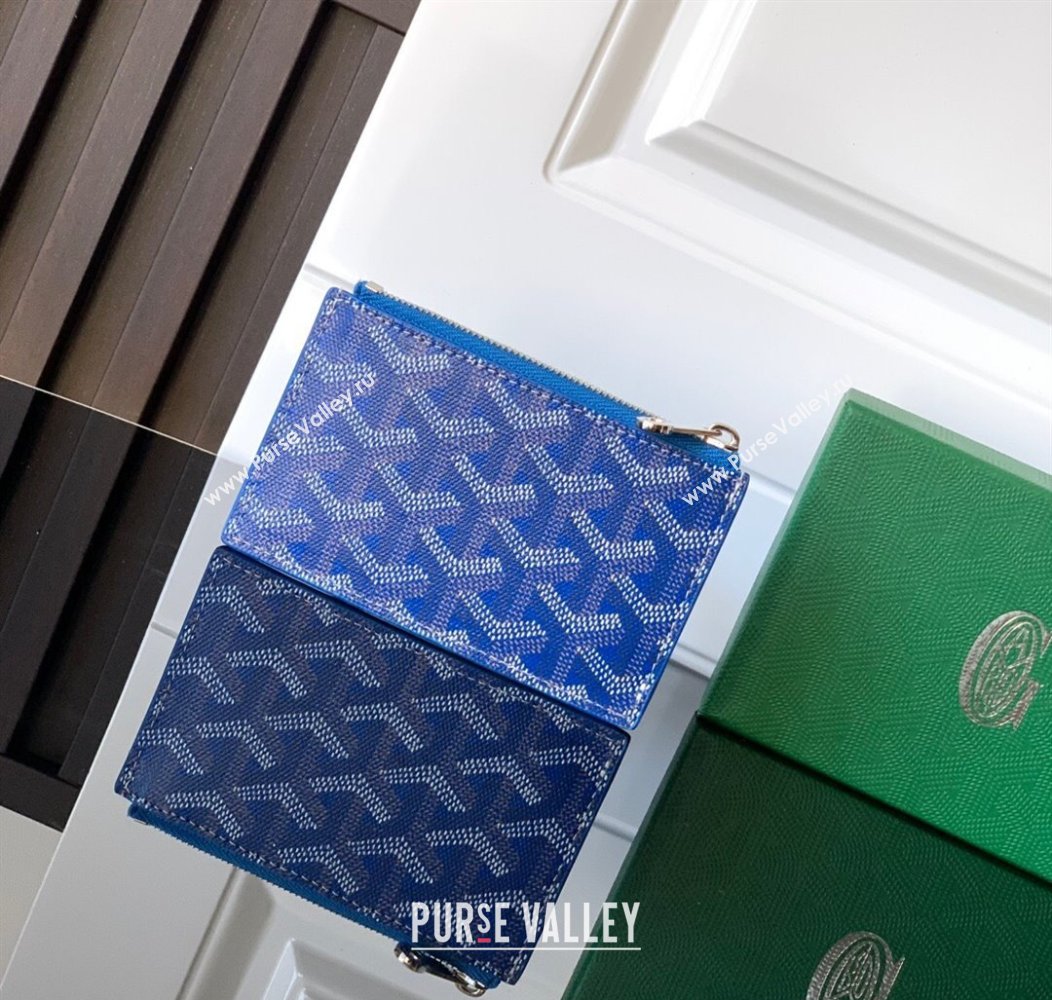 Goyard Bourbon Zipped Card holders Wallet Sky Blue 2025 GY3321 (ZHANG-250121066)