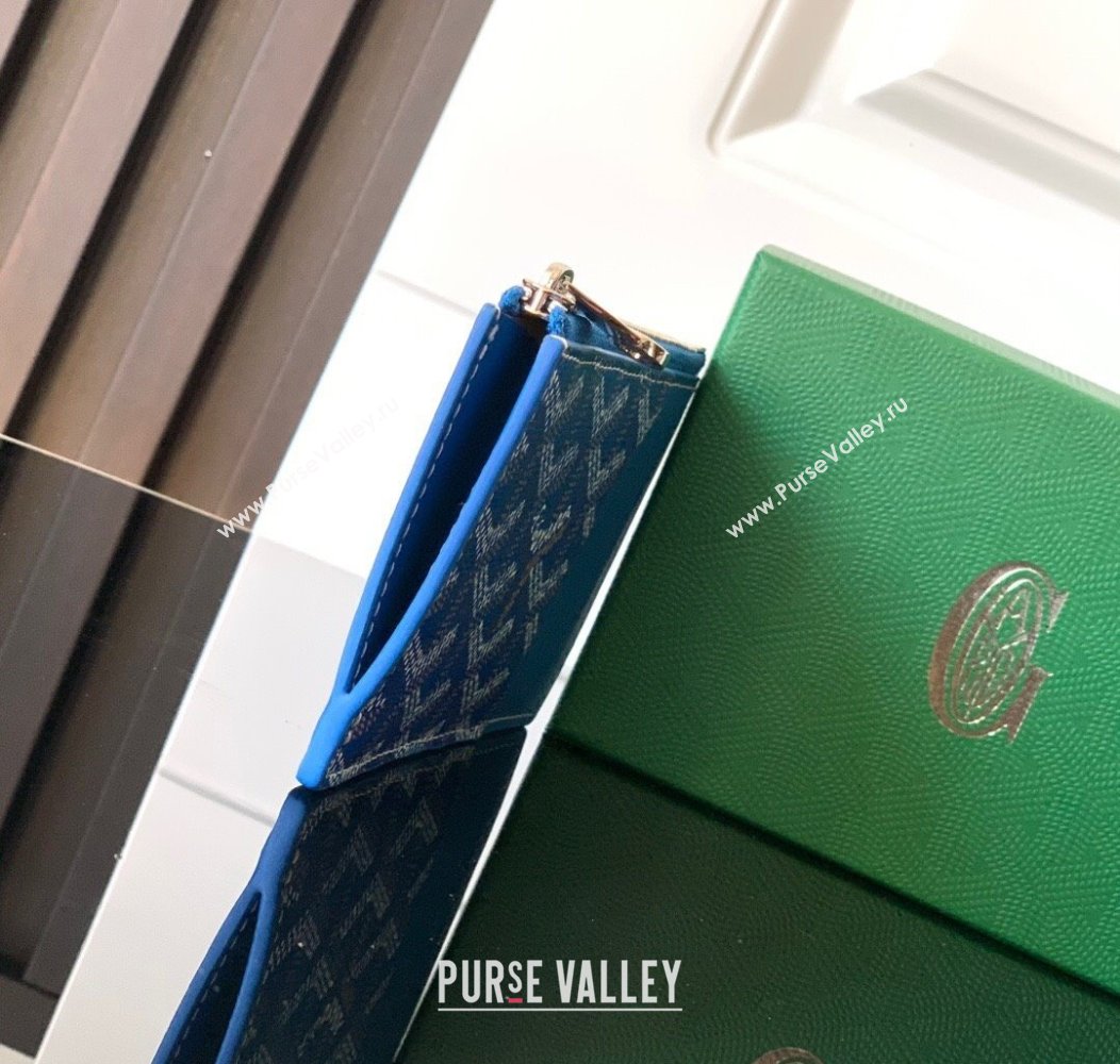 Goyard Bourbon Zipped Card holders Wallet Sky Blue 2025 GY3321 (ZHANG-250121066)