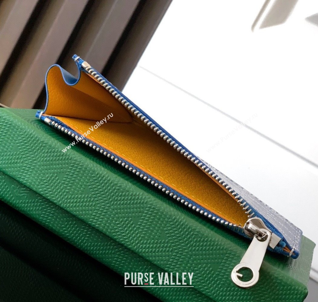 Goyard Bourbon Zipped Card holders Wallet Sky Blue 2025 GY3321 (ZHANG-250121066)