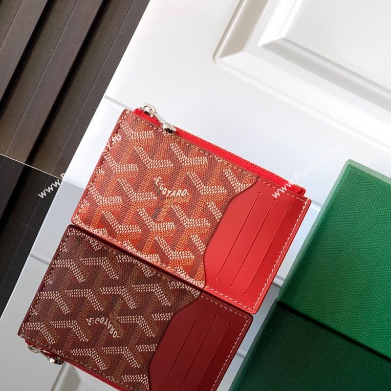 Goyard Bourbon Zipped Card holders Wallet Red 2025 GY3321 (ZHANG-250121068)