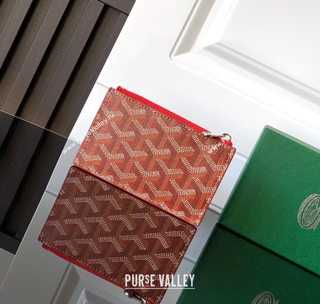 Goyard Bourbon Zipped Card holders Wallet Red 2025 GY3321 (ZHANG-250121068)