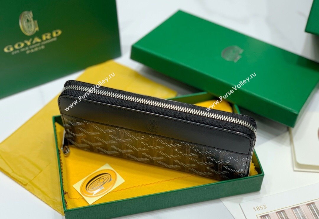Goyard Matignon Zip Long GM Wallet Black 2025 8509 (ZHANG-250408002)