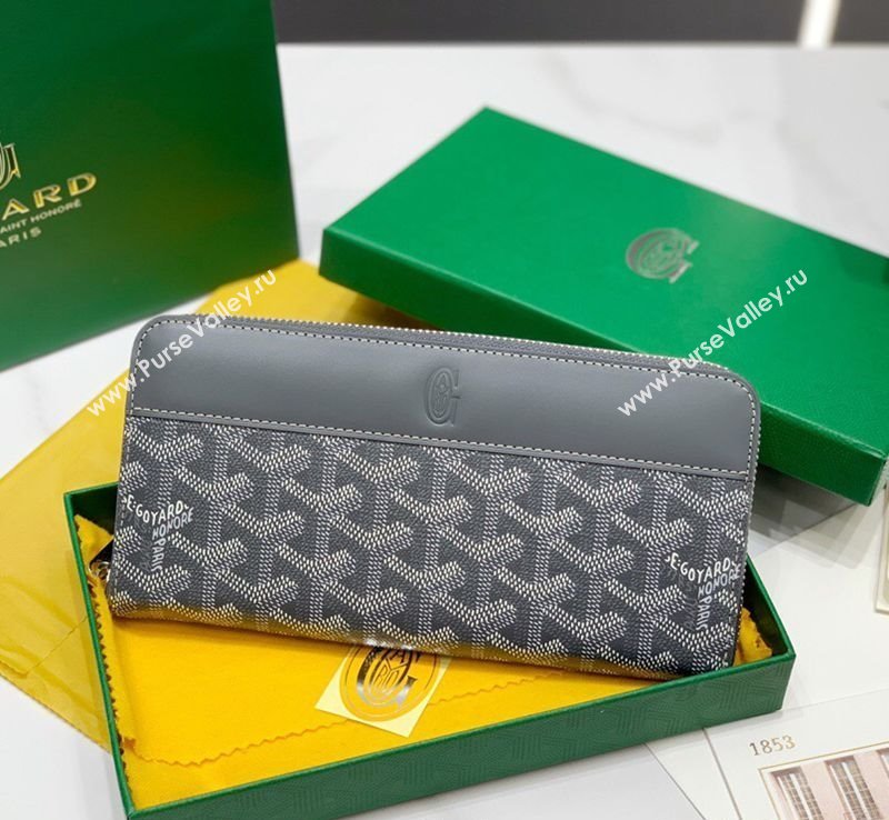 Goyard Matignon Zip Long GM Wallet Grey 2025 8509 (ZHANG-250408003)