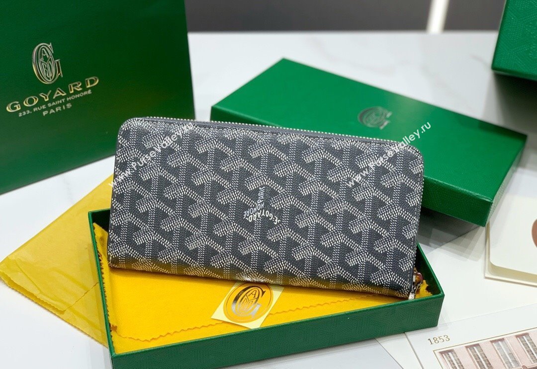Goyard Matignon Zip Long GM Wallet Grey 2025 8509 (ZHANG-250408003)