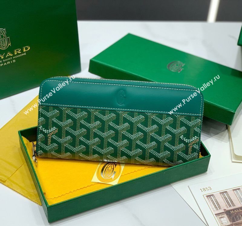 Goyard Matignon Zip Long GM Wallet Green 2025 8509 (ZHANG-250408004)